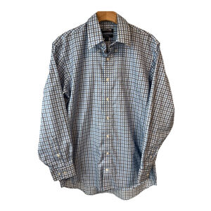 Kirkland Dress Shirt Mens Large 16 32/33 Blue Gingham
